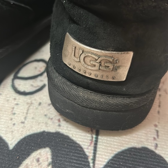 UGG Australia Black Suede Shearling Tall Boots Women's 8 - Picture 6 of 10